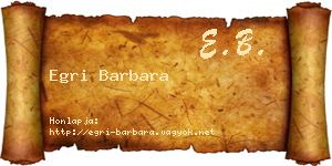 Egri Barbara névjegykártya
